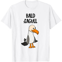 Funny Bald Seagull Bald Eagle Beach Pun T-Shirt